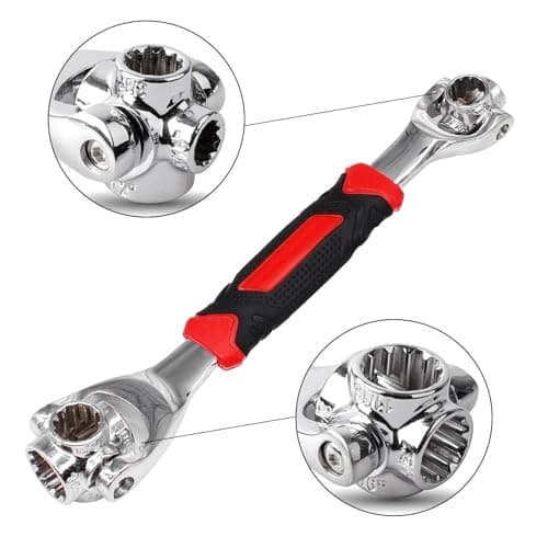 52-in-1 Stainless Steel Wrench with Rotating Head, Universal Tool for Automotive and Home Repairs