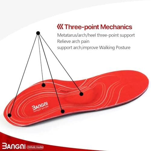 3ANGNI Orthotic Insoles for Flat Feet, Plantar Fasciitis, and High Arch Support Men & Women