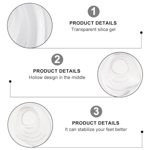 Healifty 2 Pair Silicone Gel Heel Cups - Foot Comfort Pads for Plantar, Heel & Achilles Support