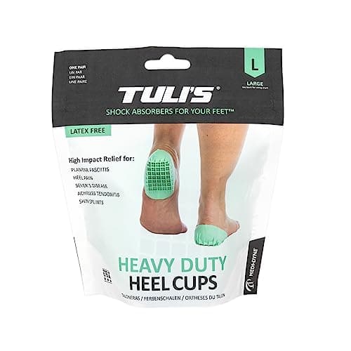 Tuli Heavy Duty Heel Cups for Shock Absorption, Plantar Fasciitis, USA Made