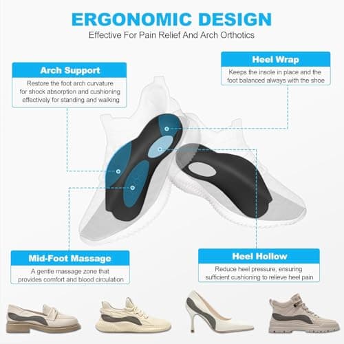 Plantar Fasciitis Relief Arch Supports for Flat Feet, X/O Leg Correction, Comfortable Foot Care