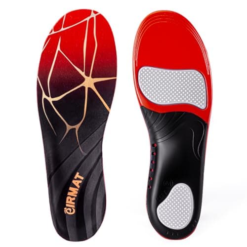 High Arch Support Insoles for Men and Women - Absorb Shock for Flat Feet (XL) 220+ lbs — Black