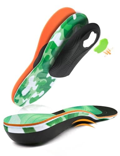 Heavy Duty Arch Support Inserts for Plantar Fasciitis - Foot Pain Relief - 220+ lbs - Men & Women — Green