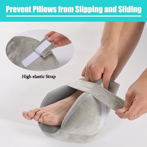 Fanwer Heel Protectors for Pressure Sores - Bedsores Relief, 2 Pcs, Gray
