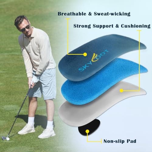 Skyfoot's 3/4 Orthotics Insoles - Arch Support, Over-Pronation Correction, XL Size