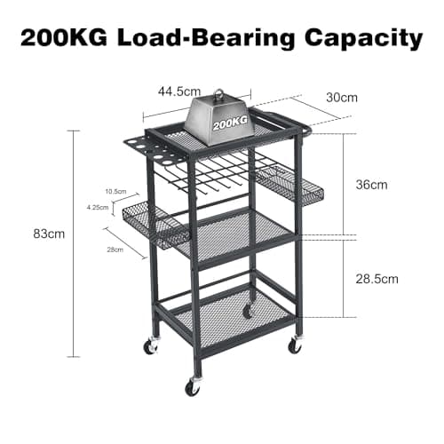 Heavy Duty Power Tool Organizer Cart with Wheels for Workshop and Outdoors