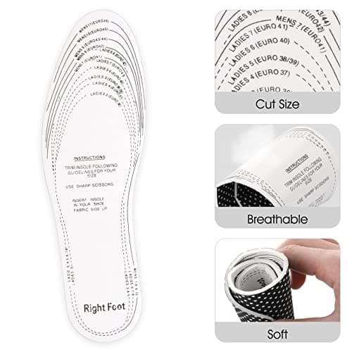 Sibba Breathable Memory Foam Shoe Insoles, Cut to Size for Men Women Sports Running Size 36-46