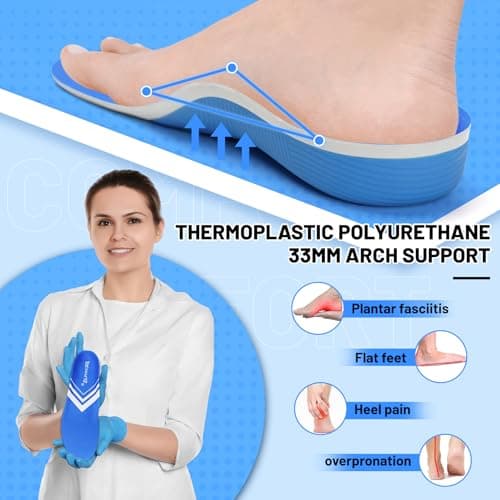 Arch Support Orthotics Insoles for Plantar Fasciitis Relief (Men 12-12 1/2 | Women 13-13 1/2)