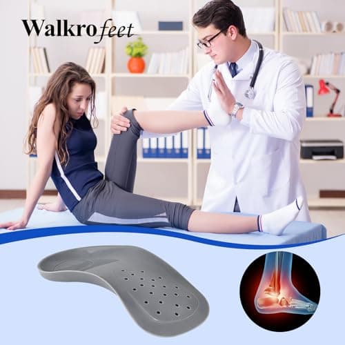 3/4 Arch Support Orthotics Relieve Plantar Fasciitis, Foot Pain (Gray, Men 9-12/Women 11-14)