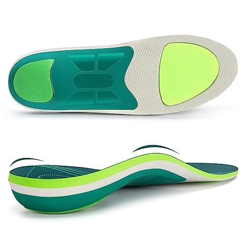 High Arch Support Metatarsal Pad for Plantar Fasciitis Pain Relief Insoles — Black Green