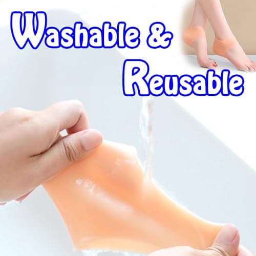 4 Pair Silicone Heel Protectors for Cracked Heels, Plantar Fasciitis Inserts