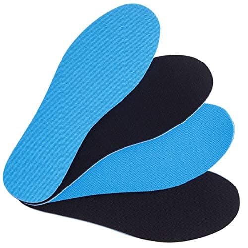 Super-Soft, Sweat-Absorbent 2-Packs Double-Colored Foam Insoles Fit Any Shoes (Blue/Black)