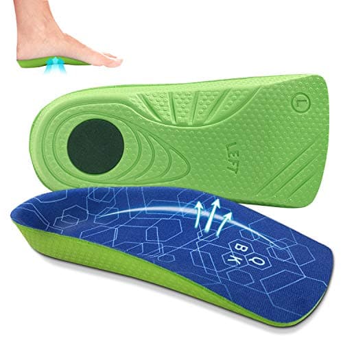 BKB High Arch Support Insoles, Plantar-Fasciitis Relief for Flat Feet and Overpronation — L:men9-10.5/Women10.5-12