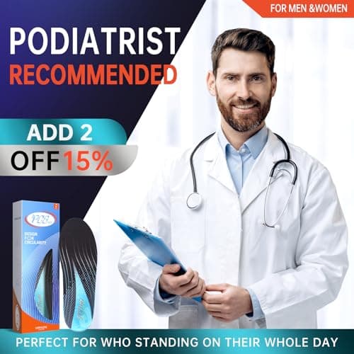Heavy Duty Arch Pain Relief Insoles for Men Women - Plantar Fasciitis Orthotic Inserts