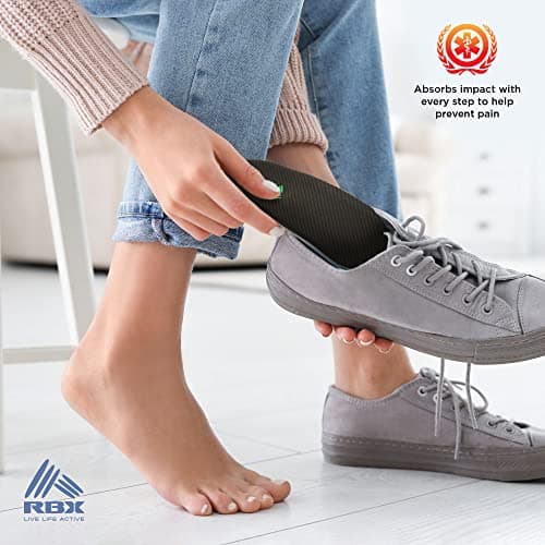 RBX Women's 3/4 Size Ortho Insoles for Plantar Fasciitis Relief