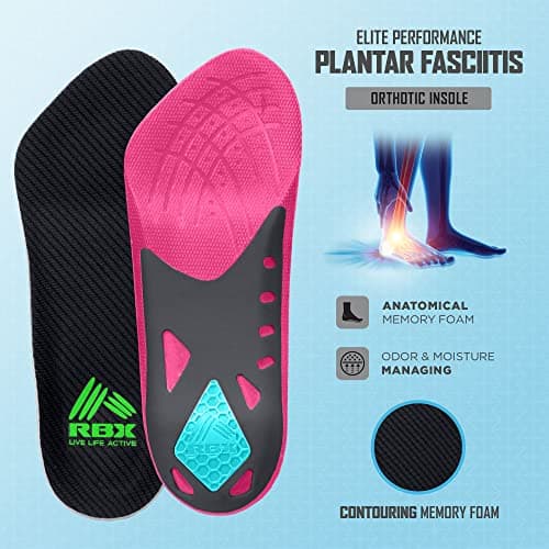 RBX Women's 3/4 Size Ortho Insoles for Plantar Fasciitis Relief