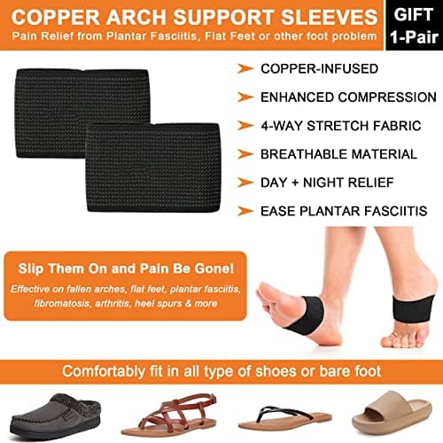 Keemovin 3/4 Arch Support Orthotic Inserts for Plantar Fasciitis