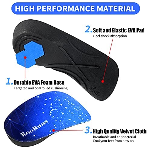 Orthotic Inserts for High Arches & Foot Pain Relief - Size S (Men 5-6 / Women 6-7)