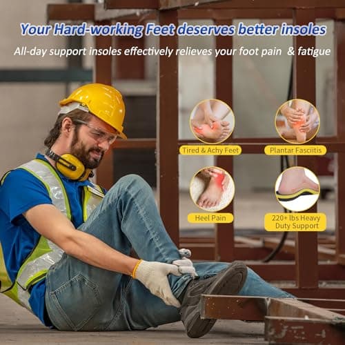 Orthopedic Insoles for Men Standing All Day in Work Boots