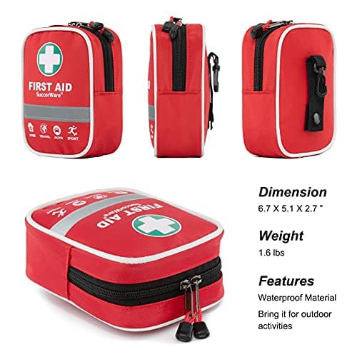 SuccorWare 130-Piece First Aid Kit with Hospital Grade Supplies - Emergency Blanket & Bandages - Ideal for Home, Outdoor