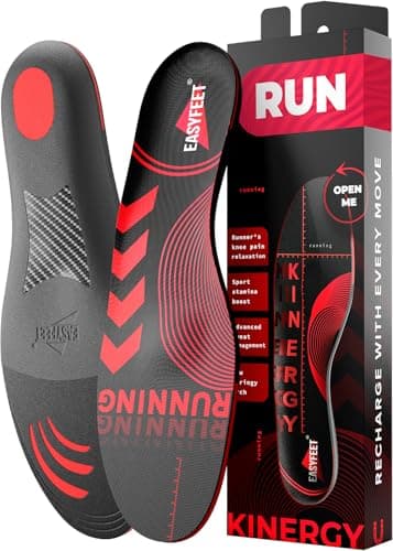 Men's & Women's Running Shoe Insoles - Shock Absorption & Comfort Inserts for Sports like Hiking, Tennis & Basketball — Red