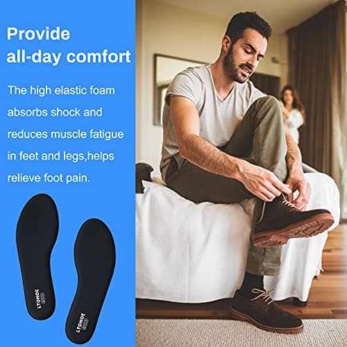 Memory Foam Shoe Insoles for Men's Work, Running & Hiking Boots, US Size 11