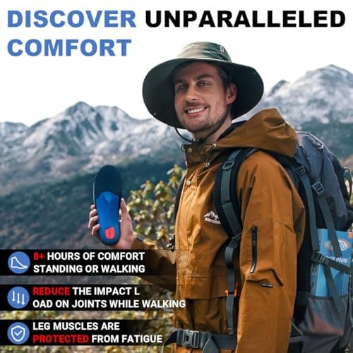 PCSsole Heavy Duty Arch Support Insoles for Plantar Fasciitis, Flat Feet, and Heel Pain Relief