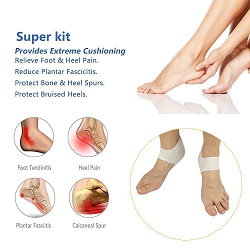 Gel Heel Cups - Plantar Fasciitis Inserts for Heel Pain (3 Pairs, FSA or HSA Eligible)