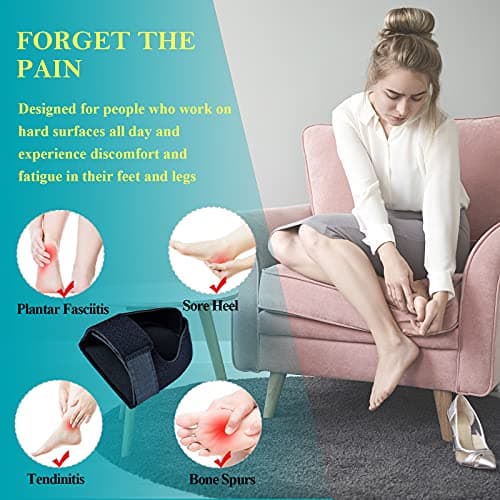 Plantar Fasciitis Heel Cups, Black L Size Relief Protectors