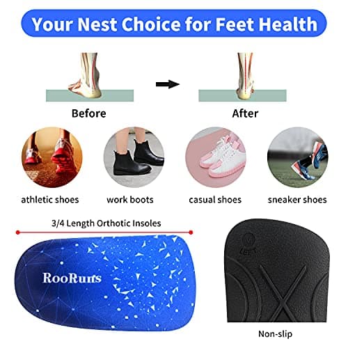 Orthotic Inserts for High Arches & Foot Pain Relief - Size S (Men 5-6 / Women 6-7)