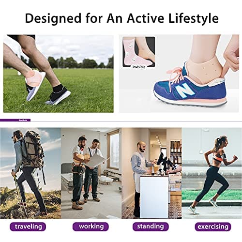Silicone Gel Heel Protectors, 4 Pairs for Blister Prevention & Pain Relief