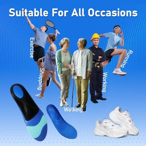 Rooruns Heavy Duty Plantar Fasciitis Orthotic Inserts for Men and Women
