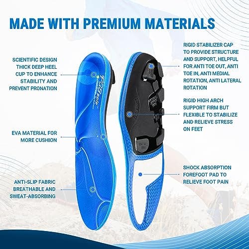 Orthotic Arch Support Shoe Insoles for Flat Feet, Feet Pain, Plantar Fasciitis for Men and Women