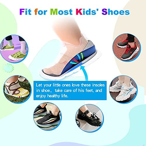 Orthotic Insoles for Kids Shoes, Size SK - Heel Pain, Flat Feet, Plantar Fasciitis, Pronation