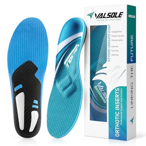 VALSOLE High Arch Support Insole, 220+ lbs, Plantar Fasciitis Pain Relief — Blue