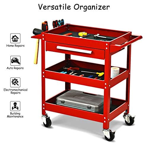 Goplus 3 Tier Rolling Tool Cart, 330 LBS Capacity