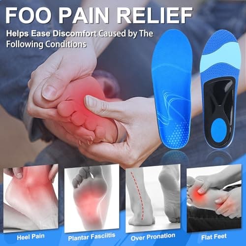 High Arch Support Insoles for Plantar Fasciitis, Pain Relief by RooRuns for Men and Women