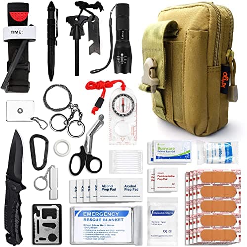 Kitgo Khaki Emergency Tourniquet Survival Kit for Outdoor Adventures — Khaki