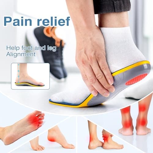 Plantar Fasciitis Insoles for Flat Feet & Arch Pain (Men 7-7 1/2 | Women 9-9 1/2)