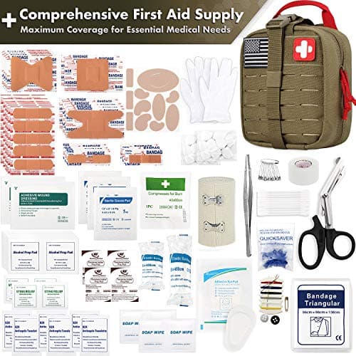 EVERLIT Upgraded Survival First Aid Kit with 1000D Nylon Pouch for Emergency, Outdoor, and Home Use
