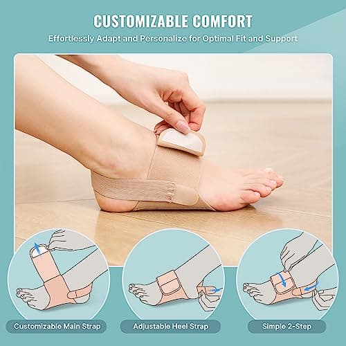 Upgraded Non-Slip Arch Support Inserts for Plantar Fasciitis Relief - Adjustable with Gel Pads for Flat Feet and High Ar