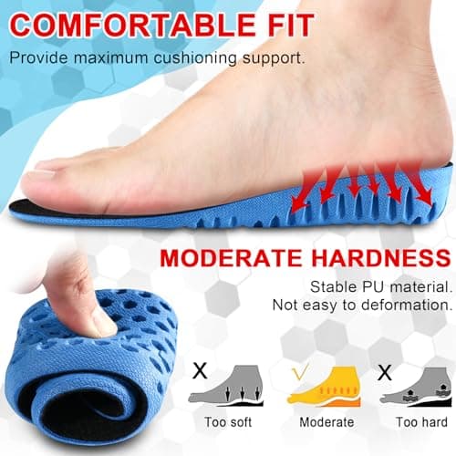 Ailaka Honeycomb Shock Absorbing Shoe Insoles for Men and Women