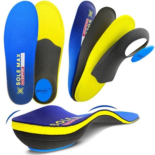 Bamboo Charcoal Orthotic Insoles for Plantar Fasciitis, Heavy Duty Arch Support & Odor Control