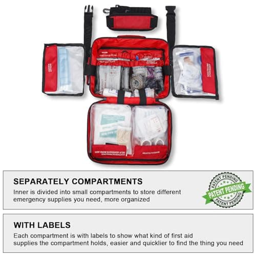 Large 420 Piece First Aid Kit for Home, Car, Travel, Outdoor Emergencies - Medical Supplies for Businesses & Home