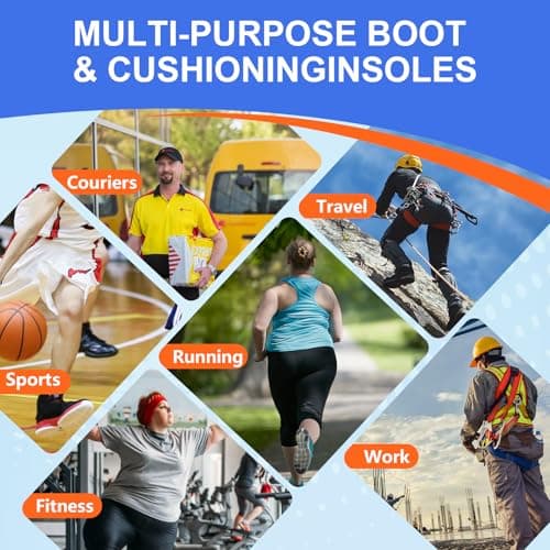 Yhsvie Heavy Duty Arch Support Insoles for Men & Women - Flat Feet, Plantar Fasciitis Relief, Standing All Day-L
