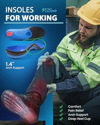 High Arch Support Shoe Inserts for Flat Feet - PCSsole Plantar Fasciitis Insoles