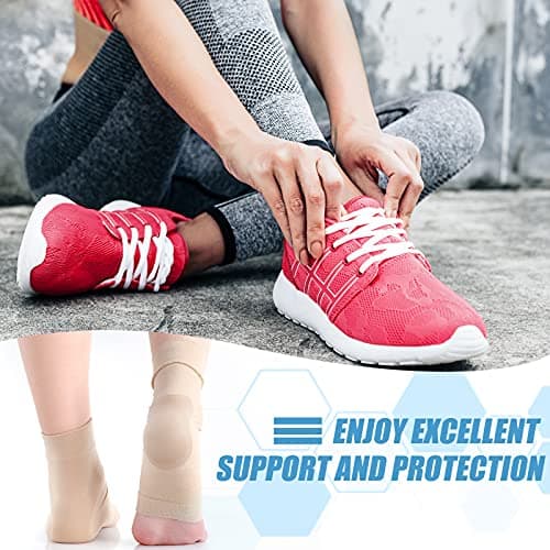 Eurzom Light Brown Compression Gel Heel Sleeve for Achilles Tendonitis