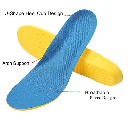 Best Shock Absorbing Memory Foam Insoles for Men and Women (M)