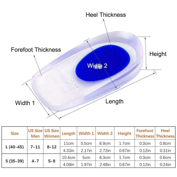 RooRuns Shock Absorption Gel Heel Pad Pair