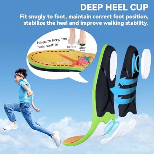 RooRuns High Arch Support Insoles for Plantar Fasciitis Pain Relief